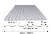 Профнастил НС-10 (1,145/1,08м) RAL 0,45 Профнастил НС-10 (1,145/1,08м) RAL 0,45